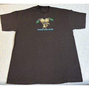 Vintage Squirrel Nuts Bigger Than Yours Graphic Brown Shirt Size XL